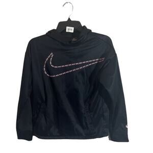 Nike Women's Dri Fit Big Logo in Front Sweatshirt Hoodie Size L Black